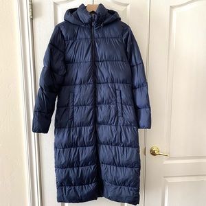 32 Degrees long hooded puffer coat